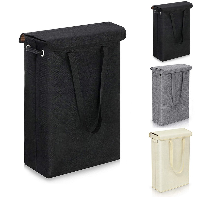 Laundry Strip Eco - Cotton Linen Laundry Basket With Lid