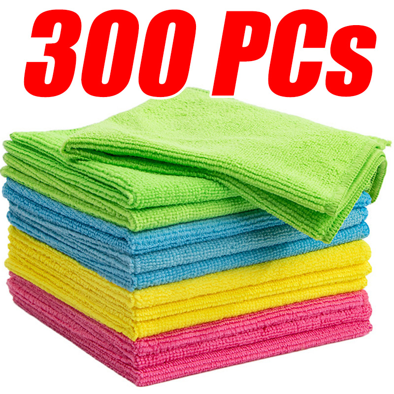 Cloth Pad Reusable - 300 PCs Microfiber Cleaning Cloth Multi-Purpose