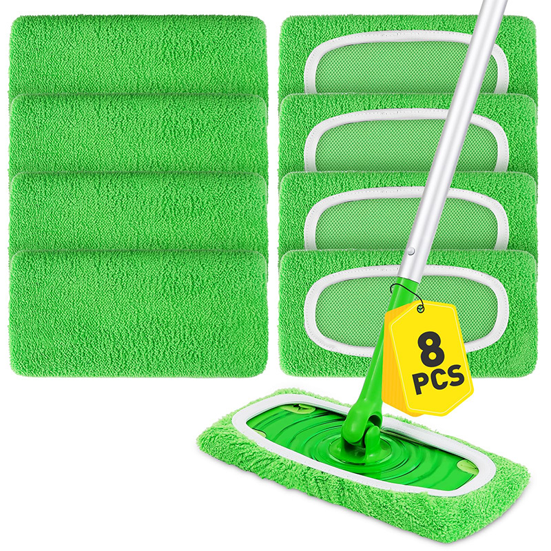 Cloth Pad Reusable - Elastic Microfiber Mop Replacement Pads Washable