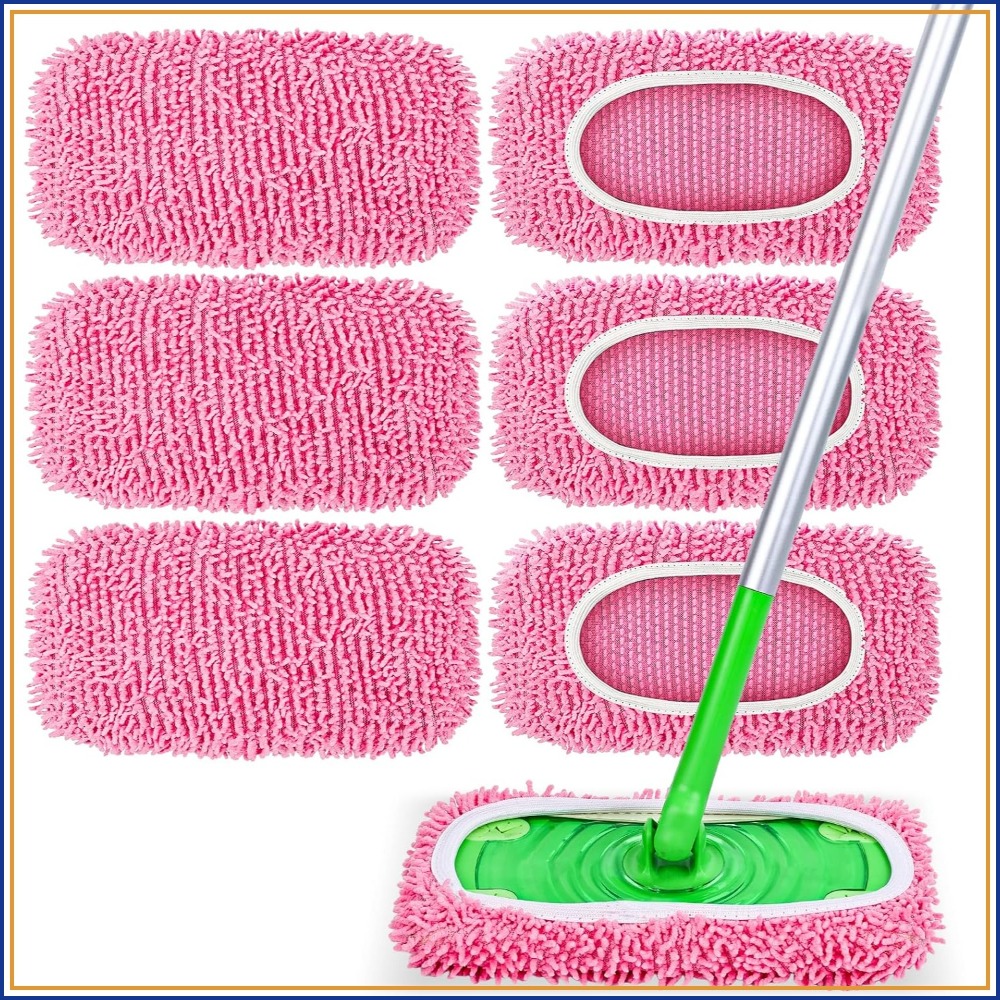 Cloth Pad Reusable - 6 Pack Reusable Chenille Mop Pads