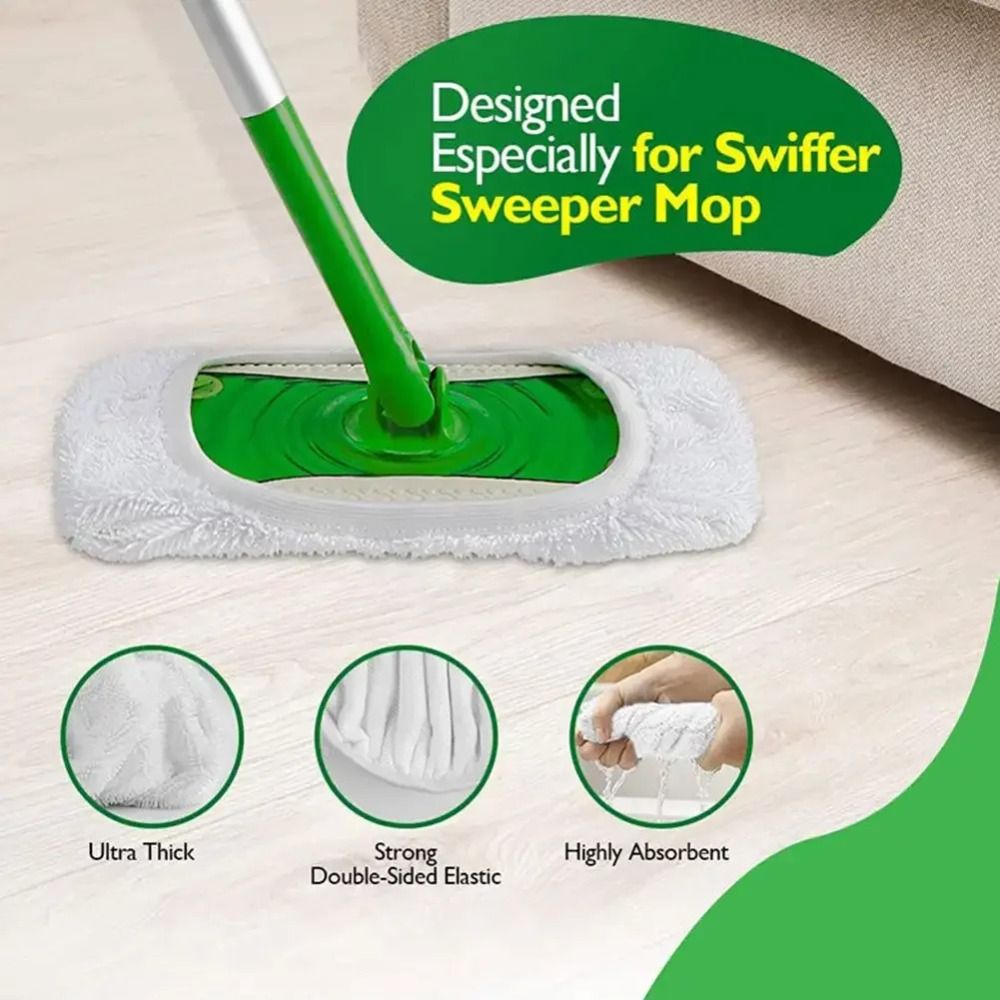 1/4Pcs Flat Mop Head Microfibe - огляд і ціна Cloth Pad Reusable