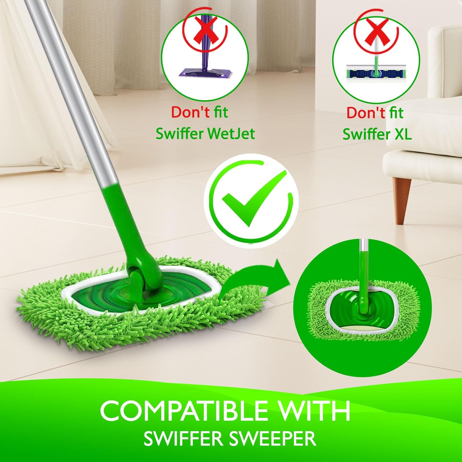 2 Pack Reusable Microfiber Mop - огляд і ціна Cloth Pad Reusable