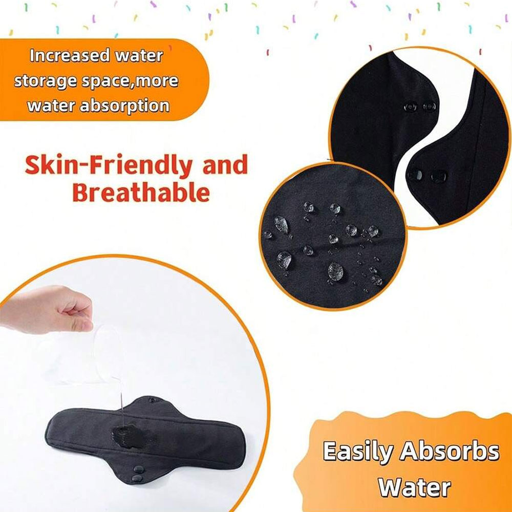 5Pcs Set Reusable Washable Bla - огляд і ціна Cloth Pad Reusable
